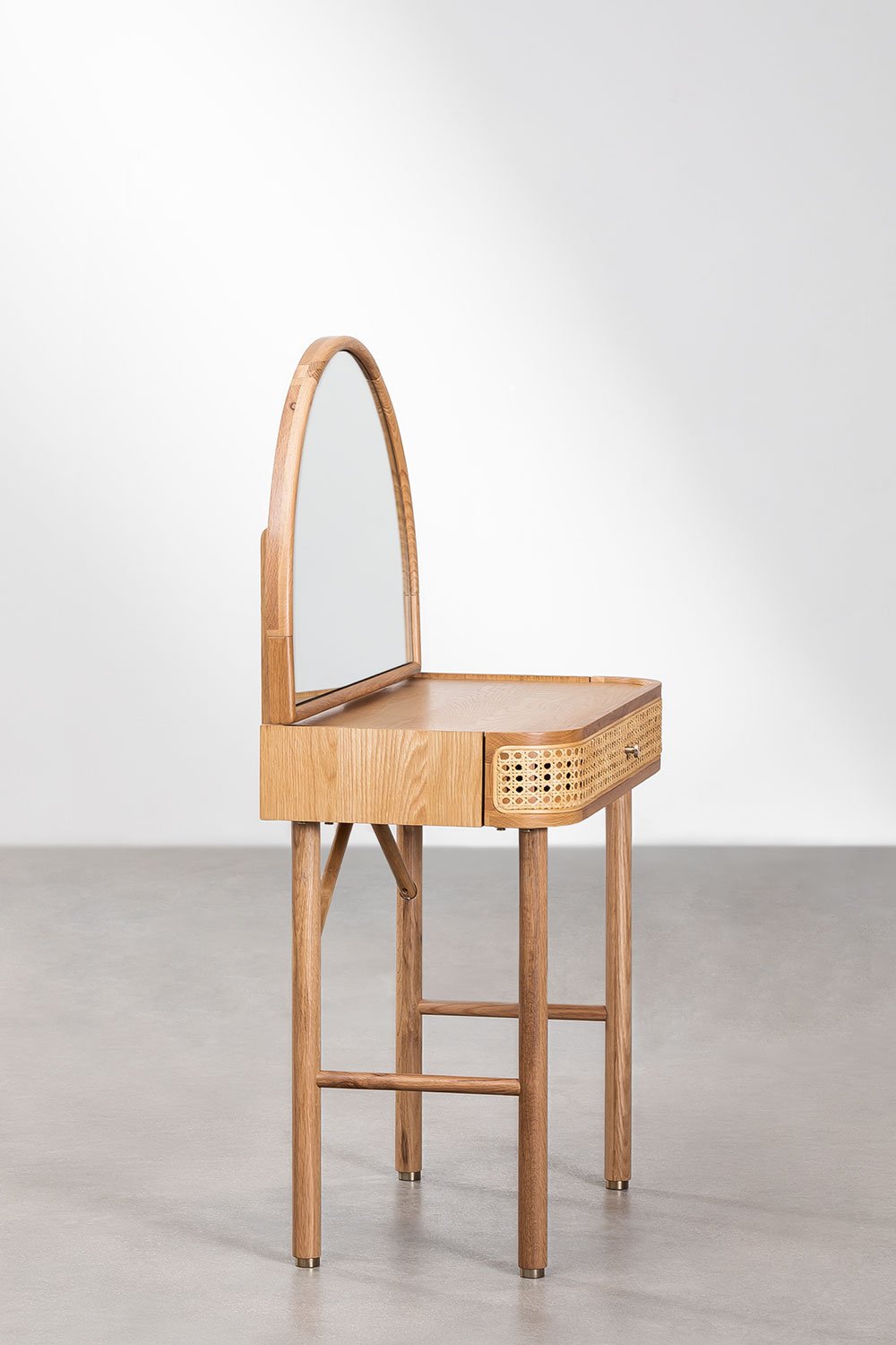 Oak Veneer Dressing Table with Mirror Edwina, gallery image 3