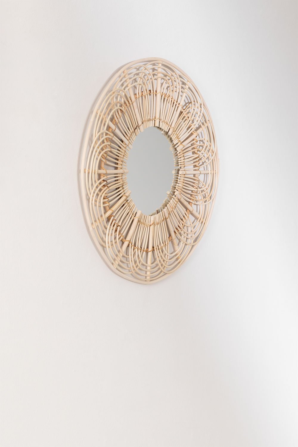 Round Wall Mirror Rattan Ø60 cm Corent, gallery image 2