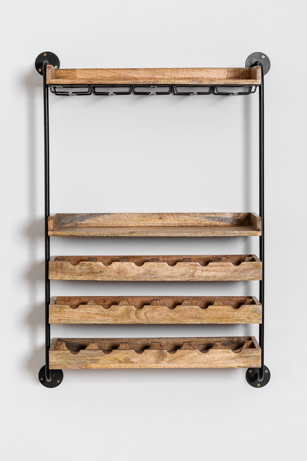 Wenni Mango Wood Wall Wine Rack for 18 Bottles, gallery image 2