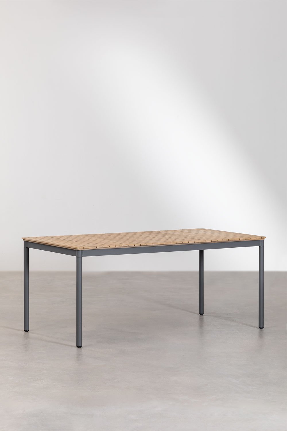 Garden Table in Aluminum and Acacia Wood (180x90 cm) Basper, gallery image 2