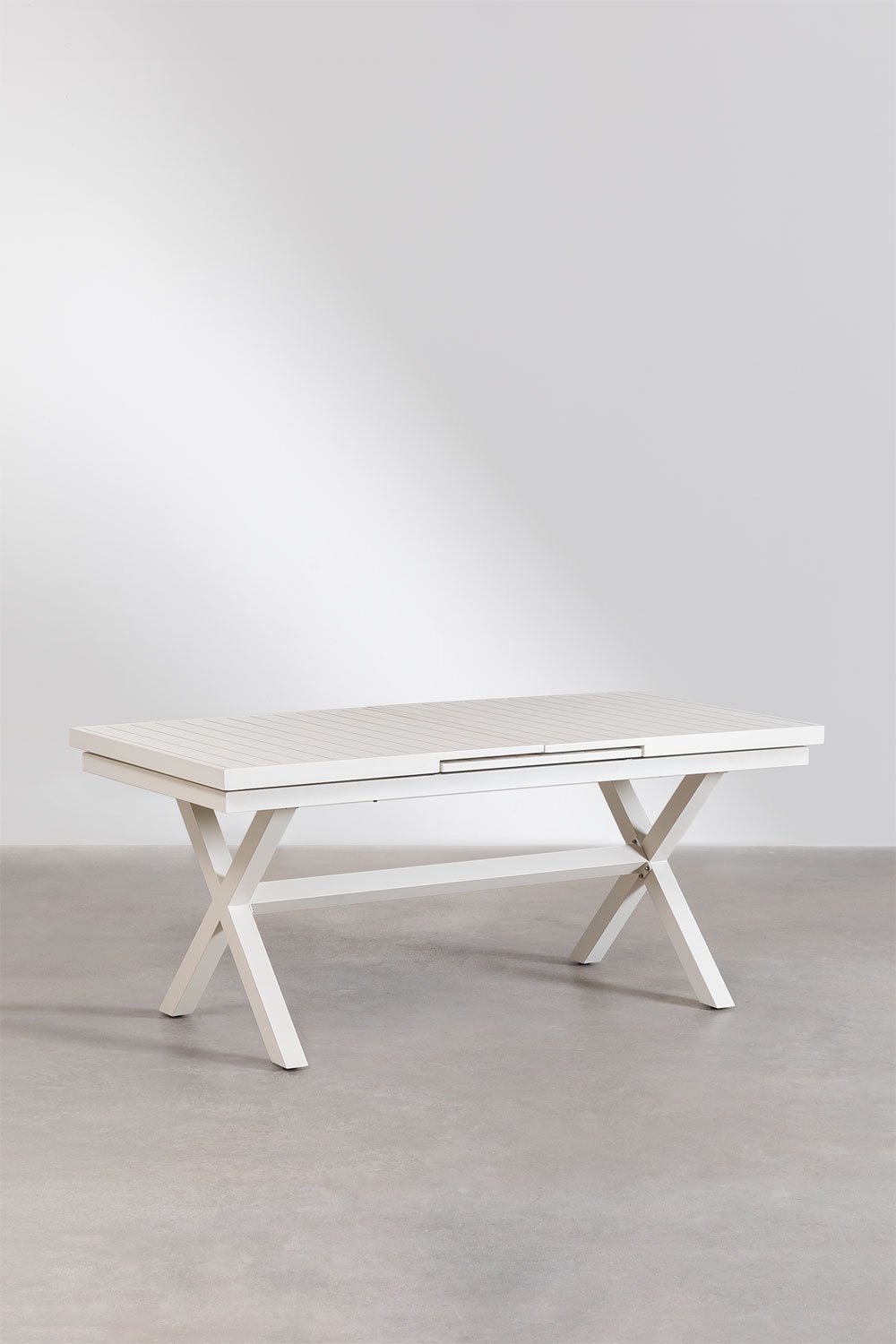 Extendable Rectangular Aluminum Dining Table (180-240x90 cm) Karena, gallery image 1