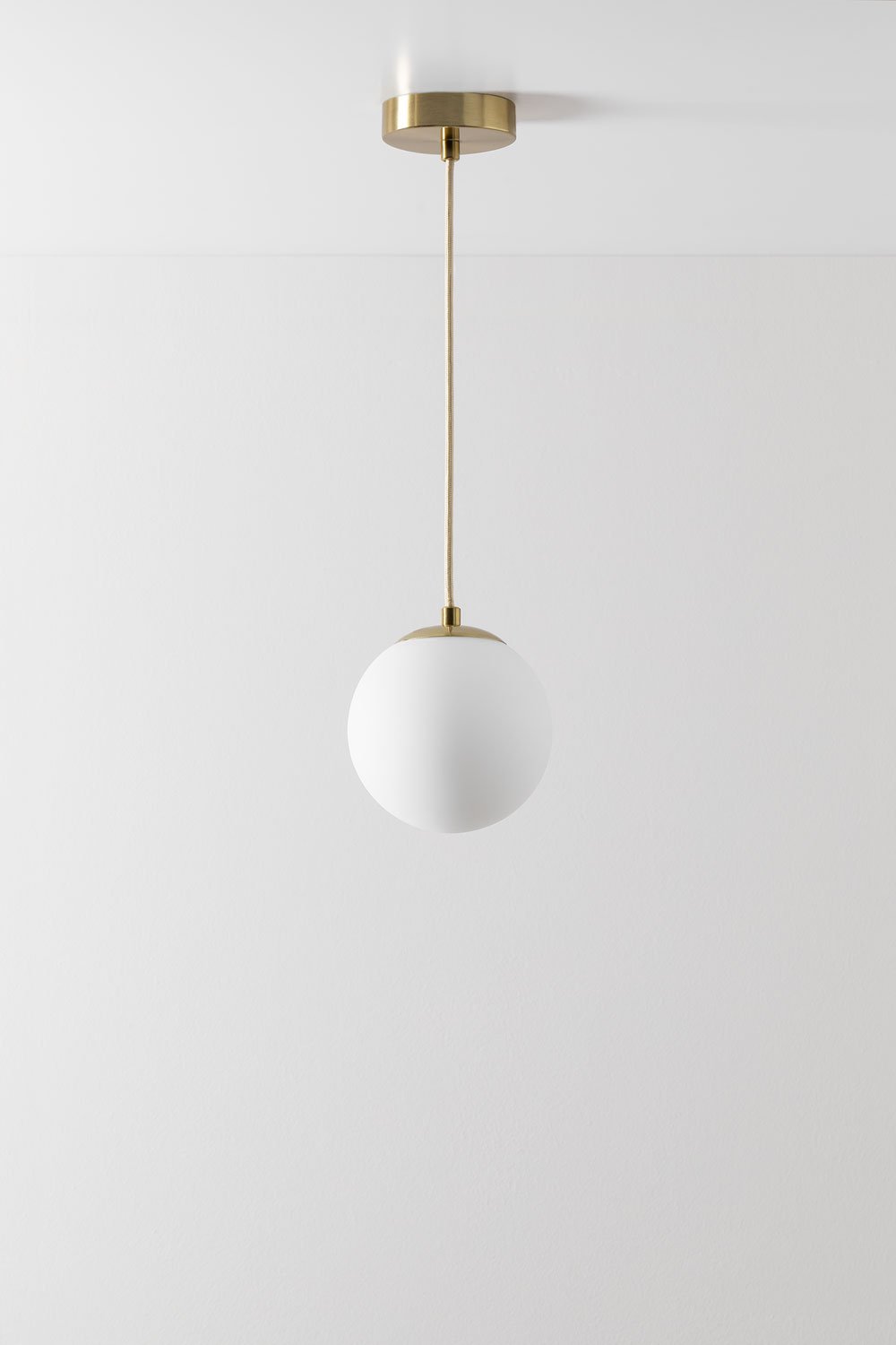 Iron ceiling lamp with glass ball Ø12 cm Uvol, gallery image 2