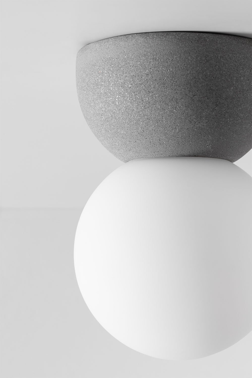 Bublik cement ceiling light with crystal ball, gallery image 3