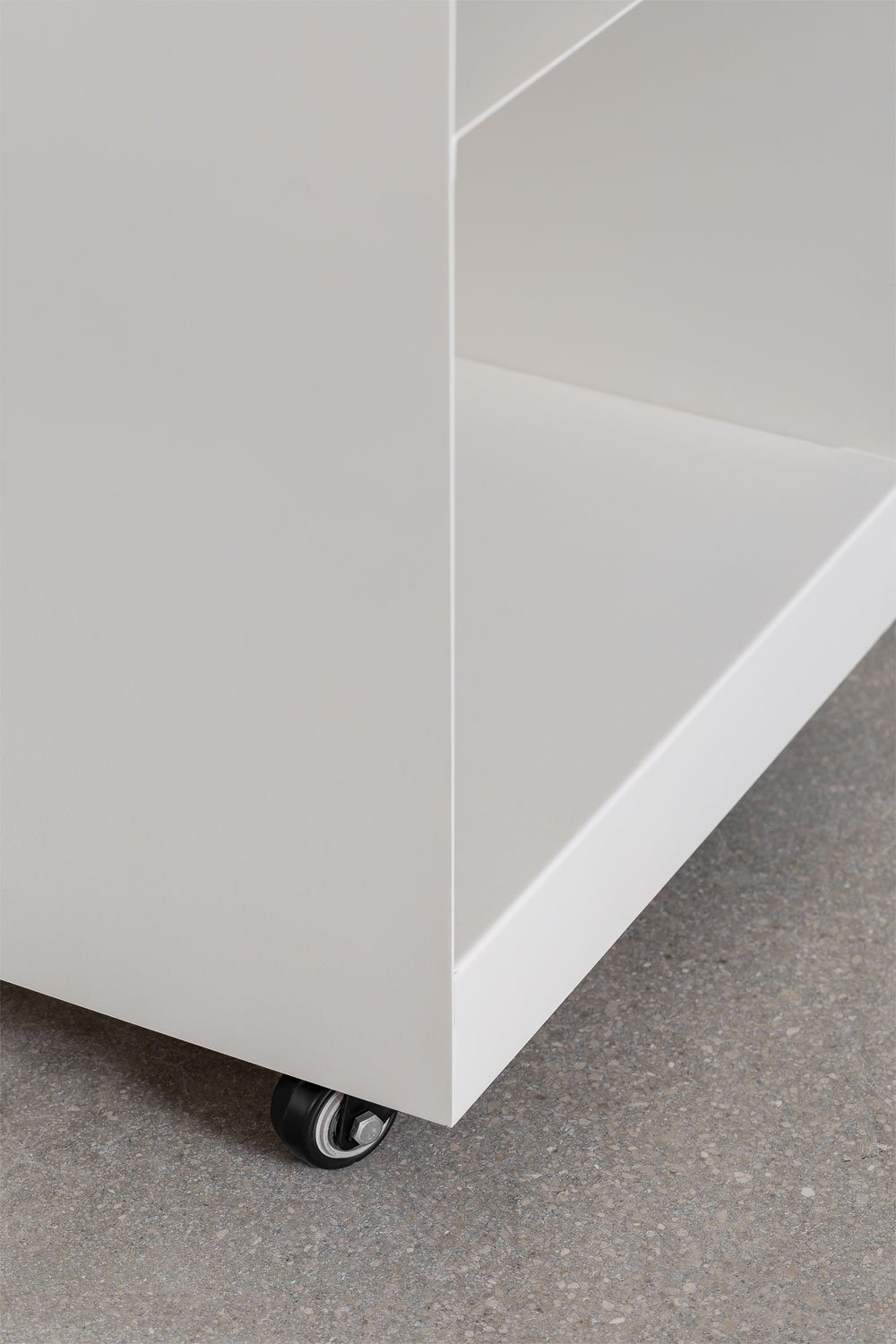 Rodgers square side table 35x35 cm with wheels and steel shelves, gallery image 6