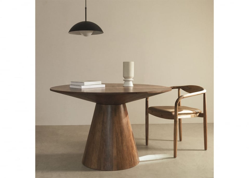Round Mango Wood Dining Table Weymar (Ø120 cm)