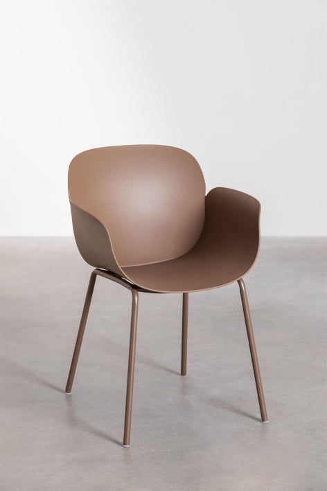 Lynette dining chair set of 4 in polypropylene and iron