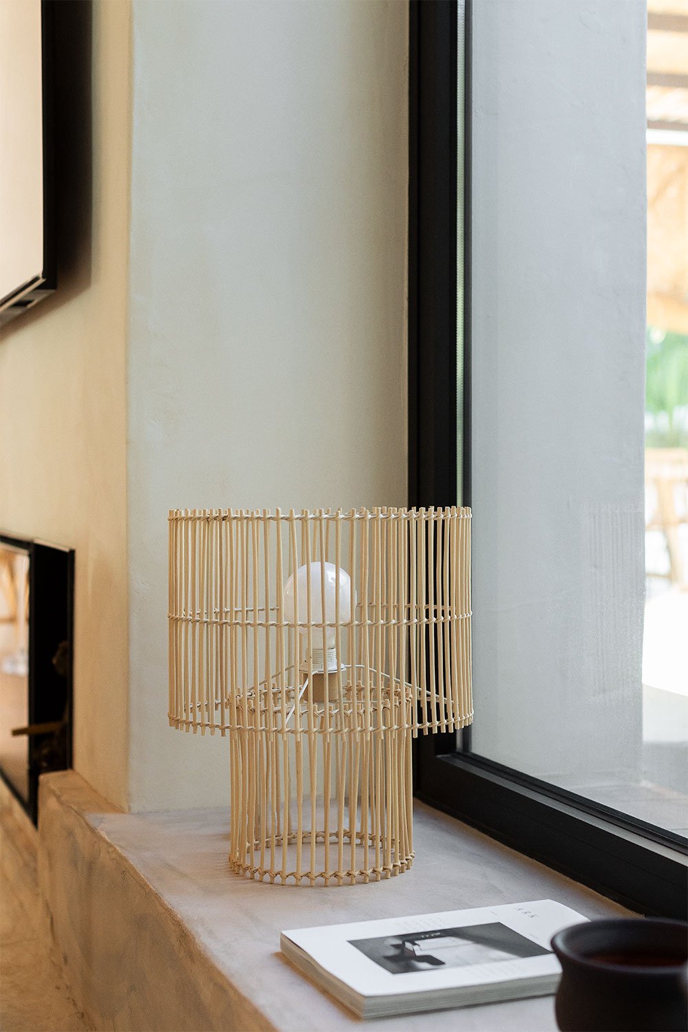 Felicia Rattan and Metal Table Lamp , gallery image 1