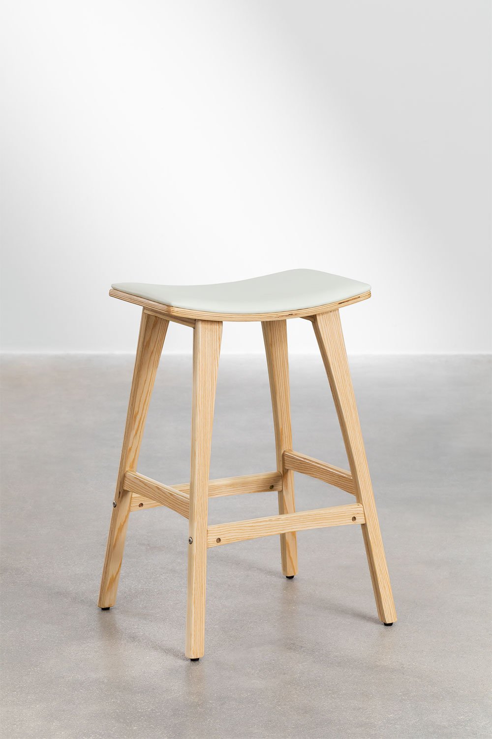 High Stool in Wood and Leatherette (67 cm) Lorete     , gallery image 2