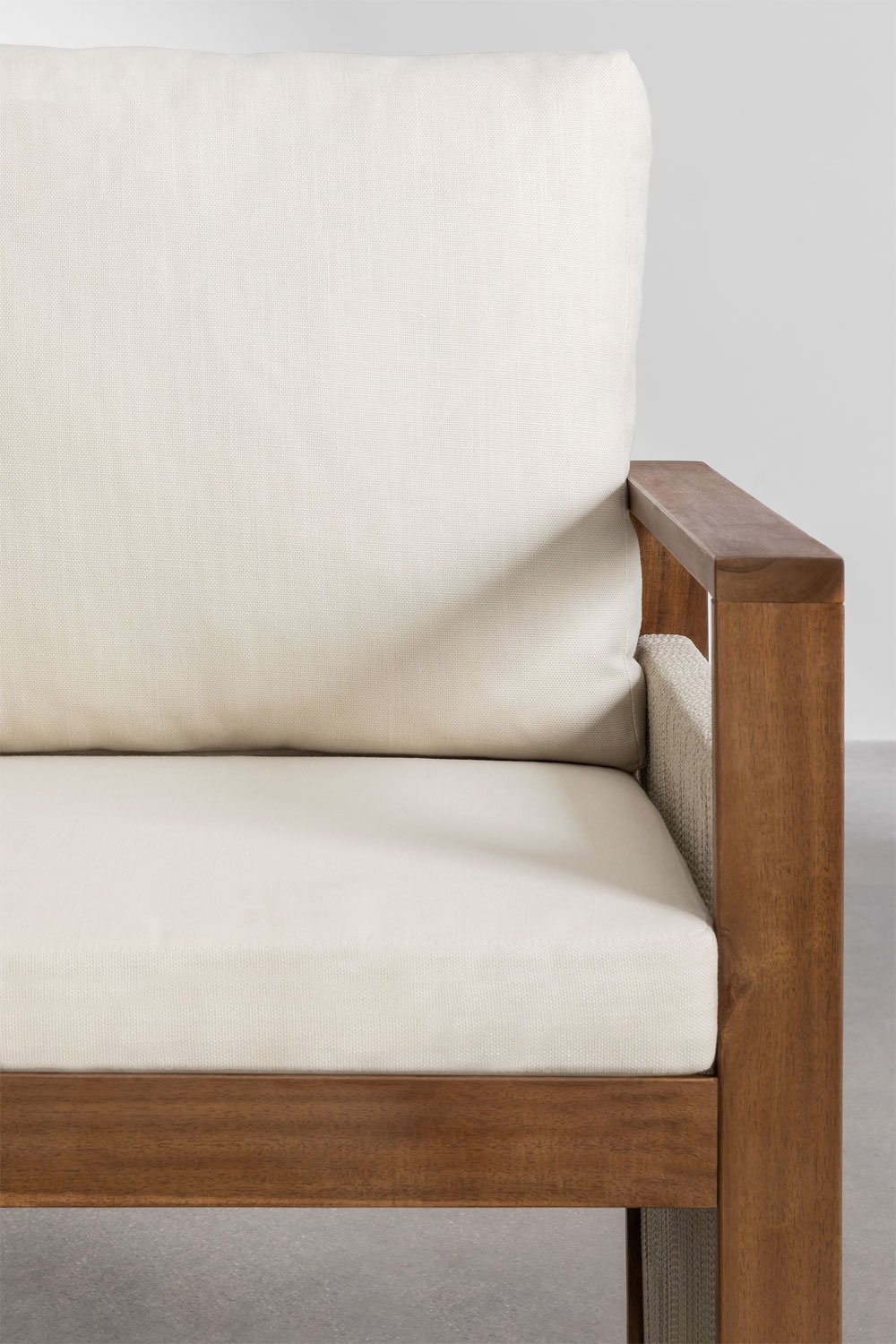 Nayely acacia wood dining chair with armrests, gallery image 6