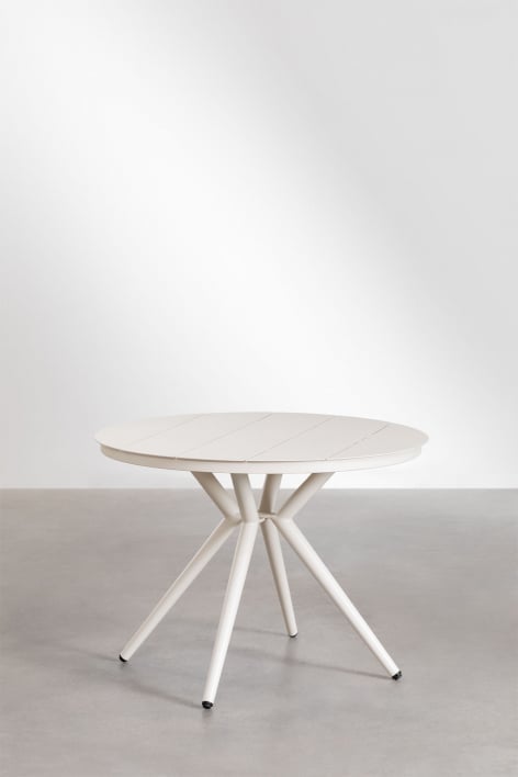 Round dining table in aluminum Valerie - Gardenia White