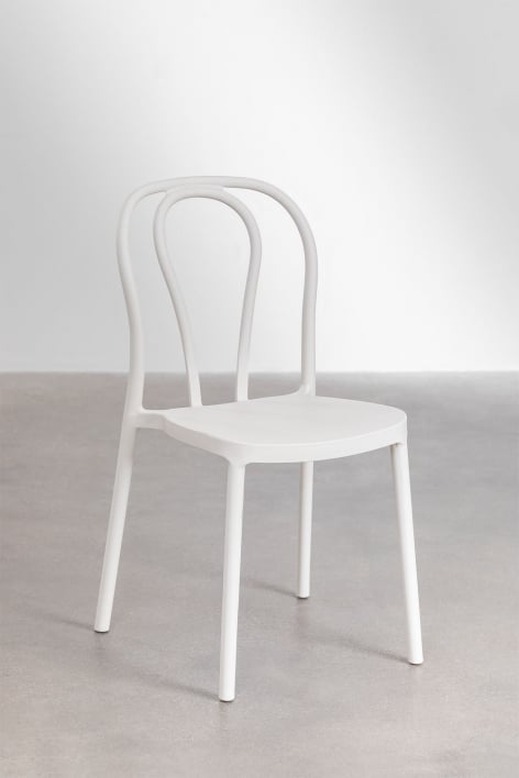 Mizzi stackable polypropylene dining chairs, set of 4 - Gardenia White