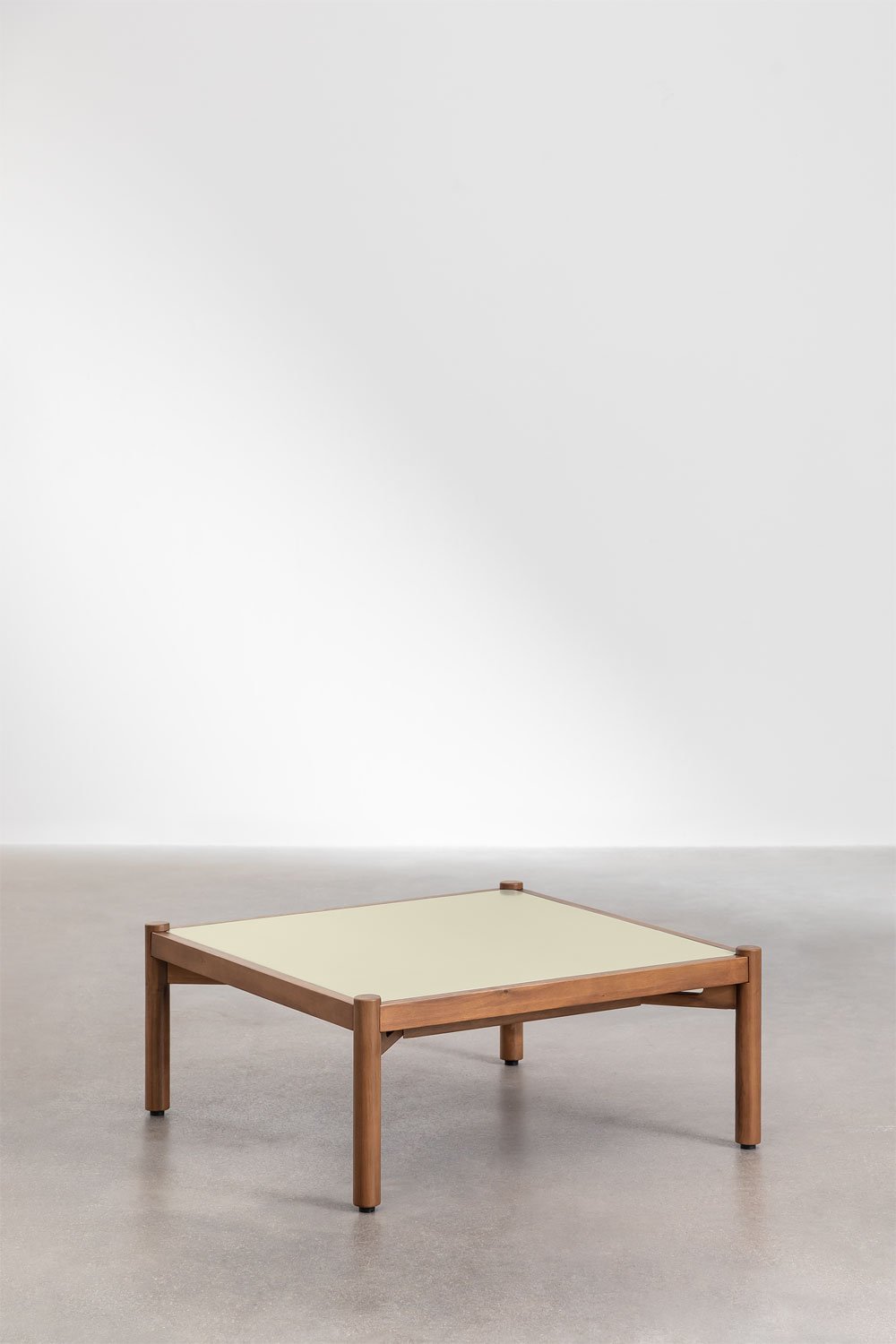 Garden Coffee Table in Cement and Acacia Wood Gamila, gallery image 1