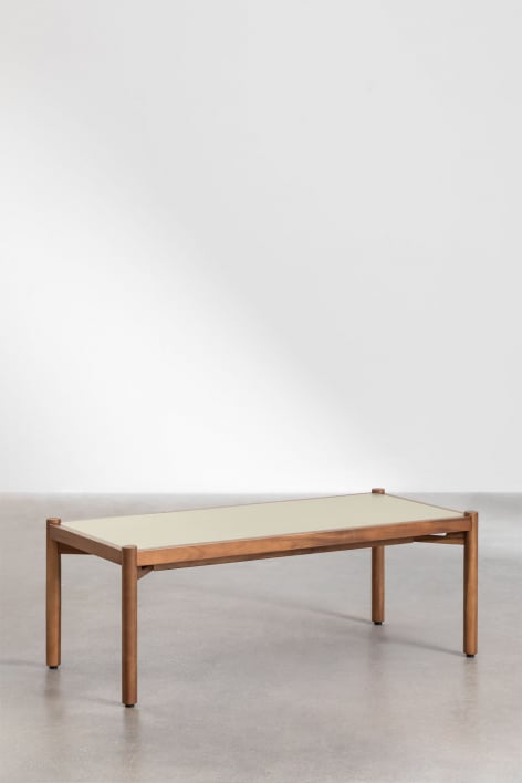 Coffee Table in Cement and Acacia Wood Gamila