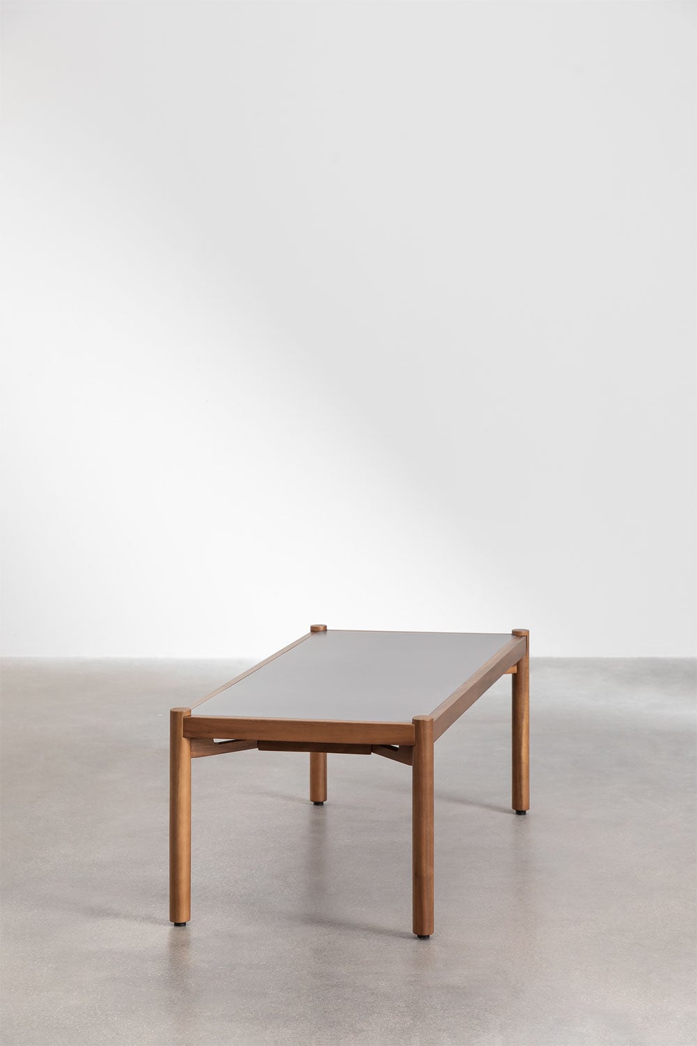 Gamila acacia wood and cement coffee table, gallery image 2