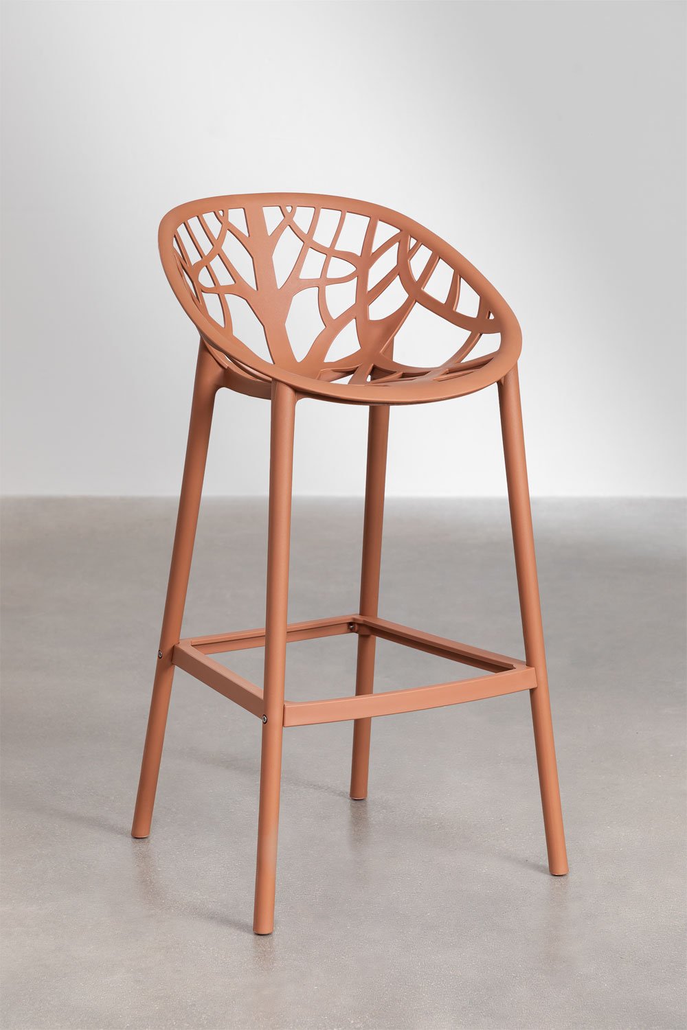 2-Pack garden high stools 75 cm in rust colour polypropylene Ores, gallery image 1