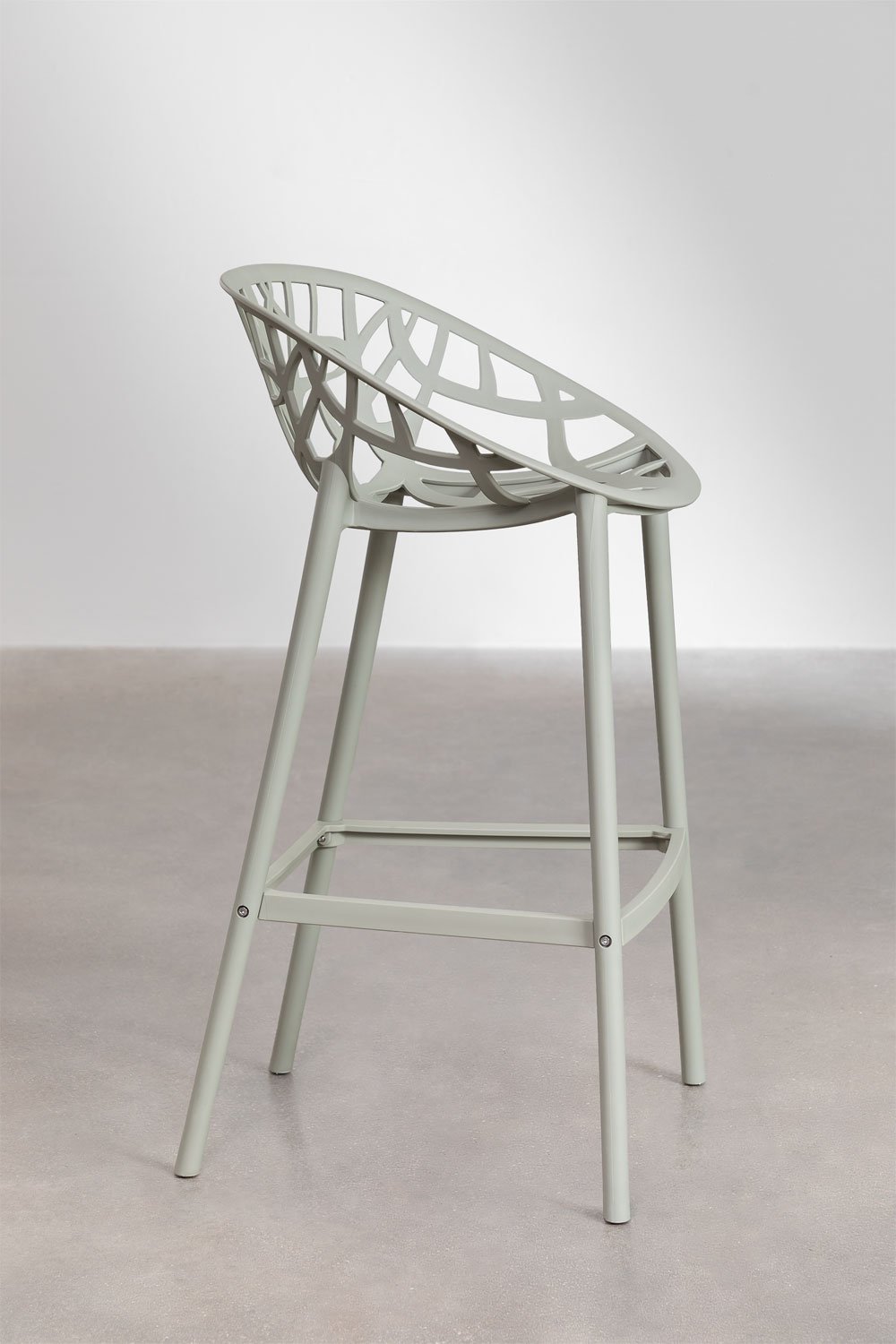 4-Pack garden high stools 75 cm in polypropylene khaki green Ores, gallery image 2