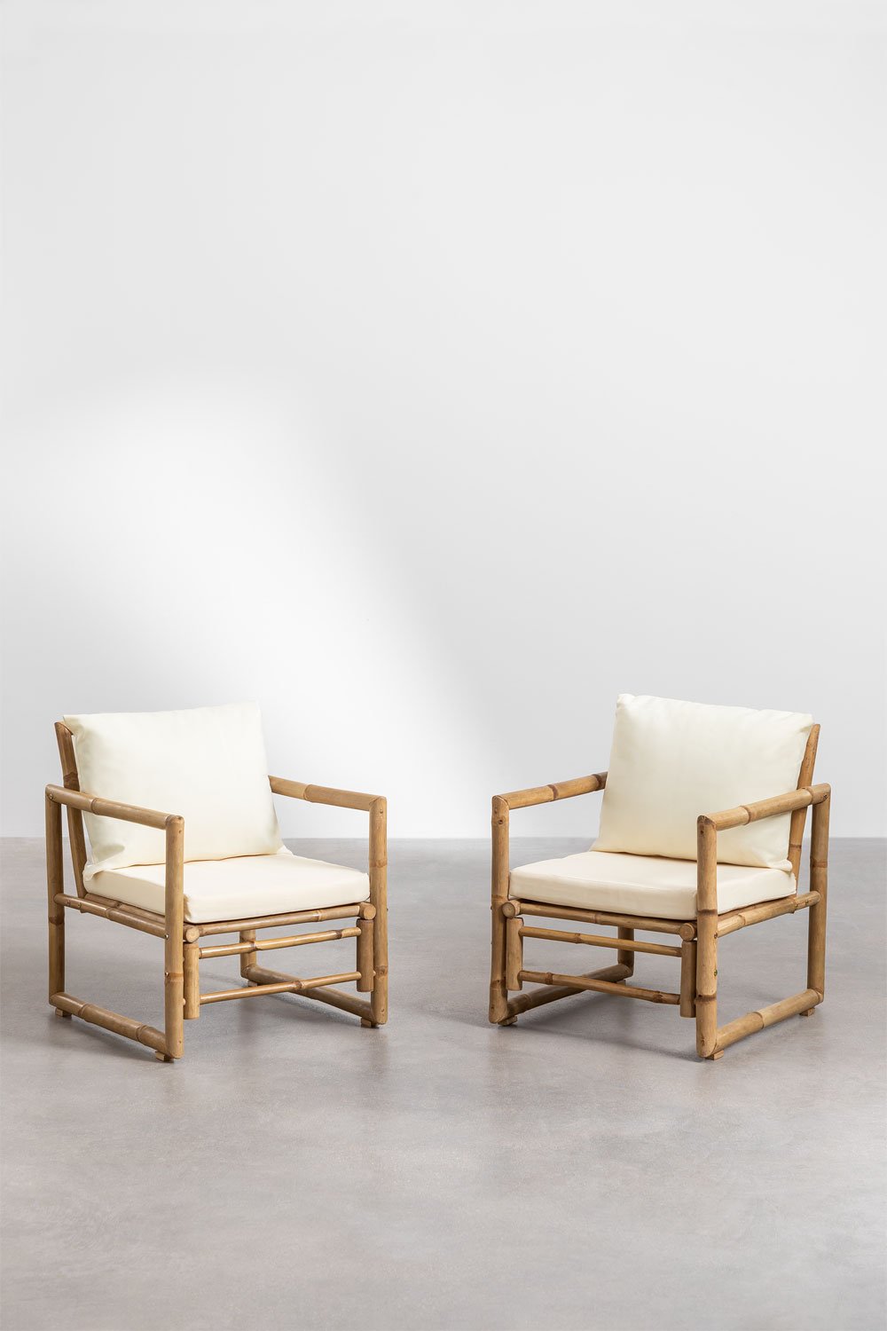 Pack of 2 Livayna Bamboo Garden Armchairs, gallery image 2