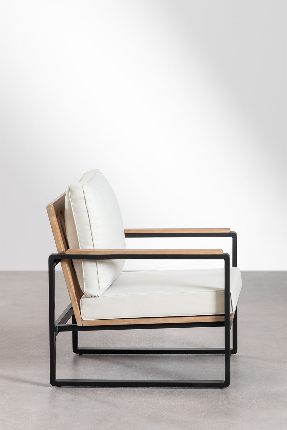 Giselle Aluminum and Acacia Wood Armchair, gallery image 2