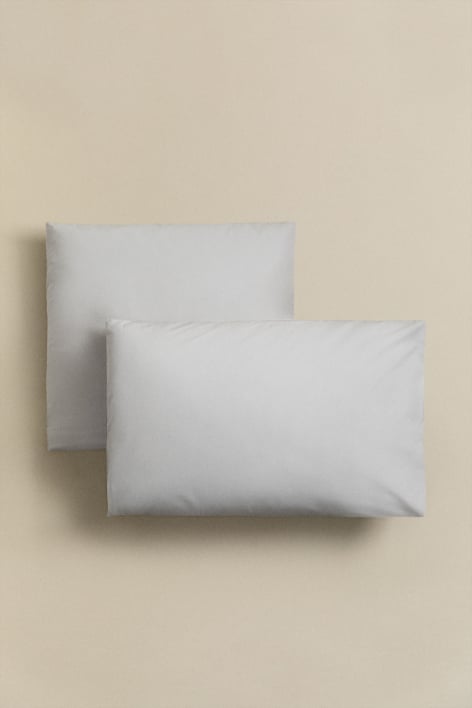 Set of 2 Pillowcases in Lesia 180 Thread Count Percale Cotton