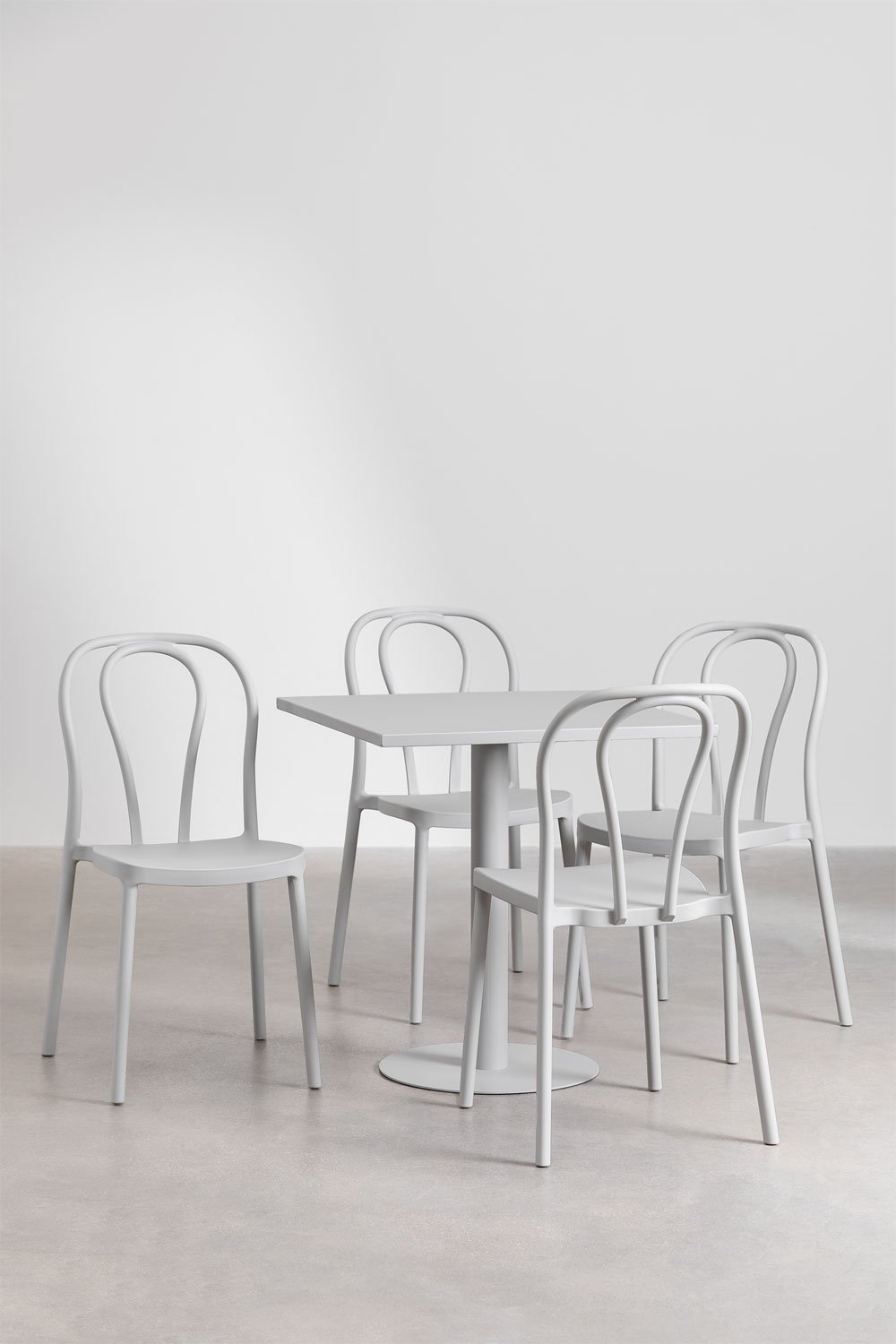 Mizzi square table 70x70 cm and 4 garden chairs set, gallery image 2