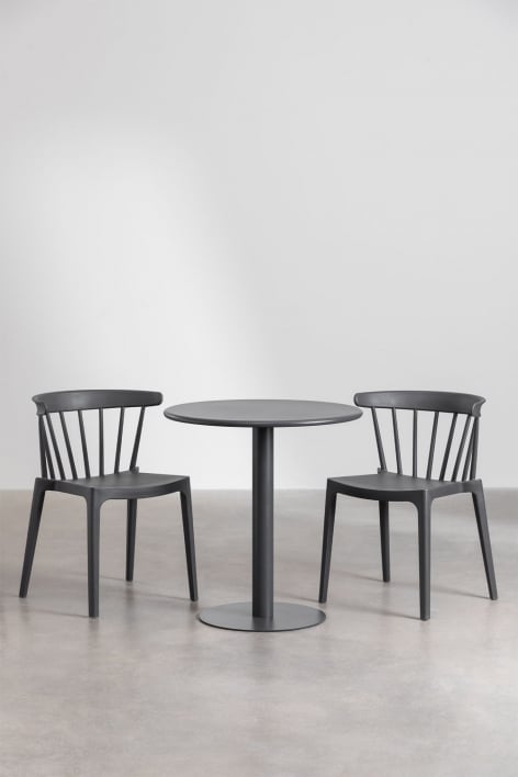 Mizzi Round Table Set (Ø70 cm) and 2 Aldora Garden Chairs