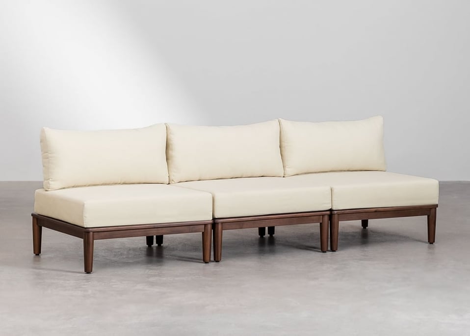 3-Piece Modular Garden Sofa in Acacia Wood Giulia