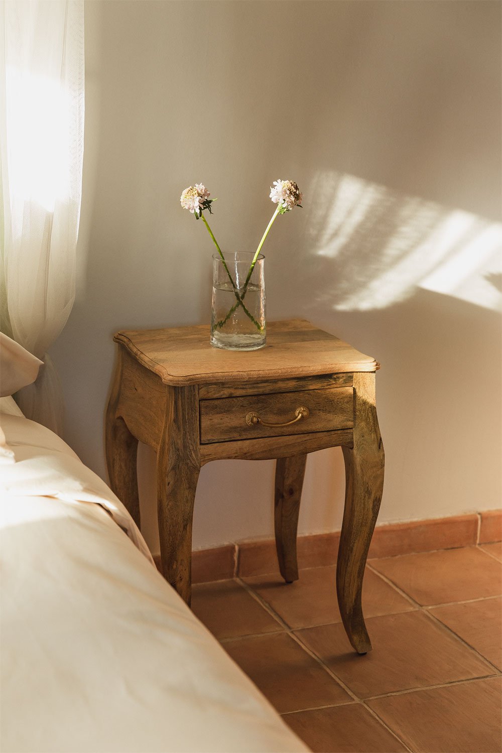 Micaela mango wood bedside table, gallery image 1