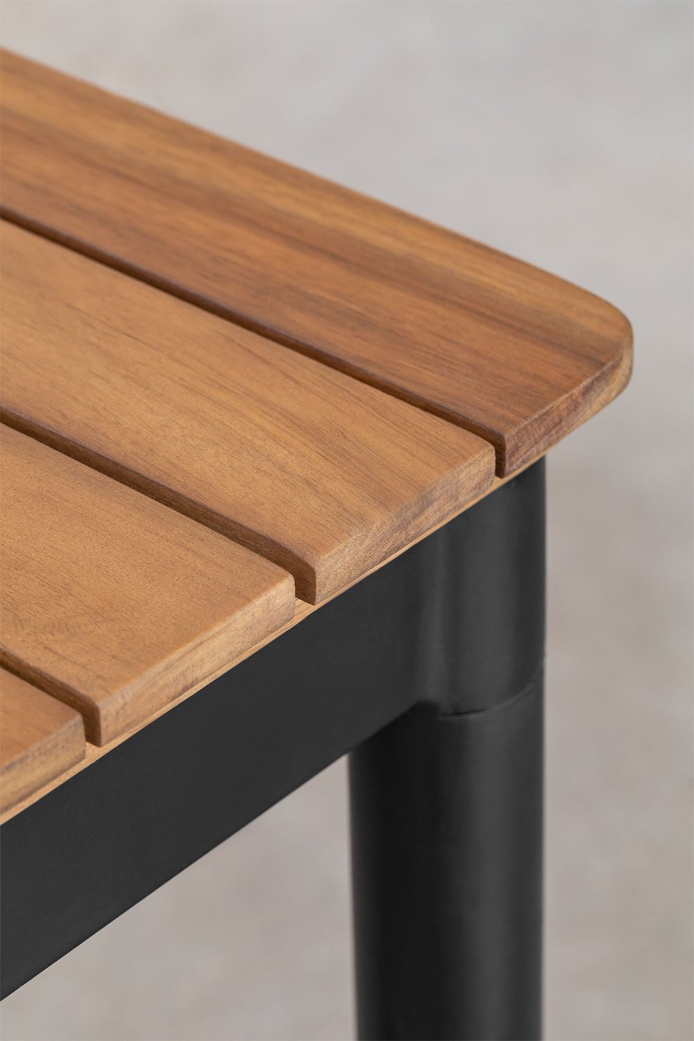 Rectangular dining table in steel and acacia wood (160x90 cm) Artus, gallery image 4