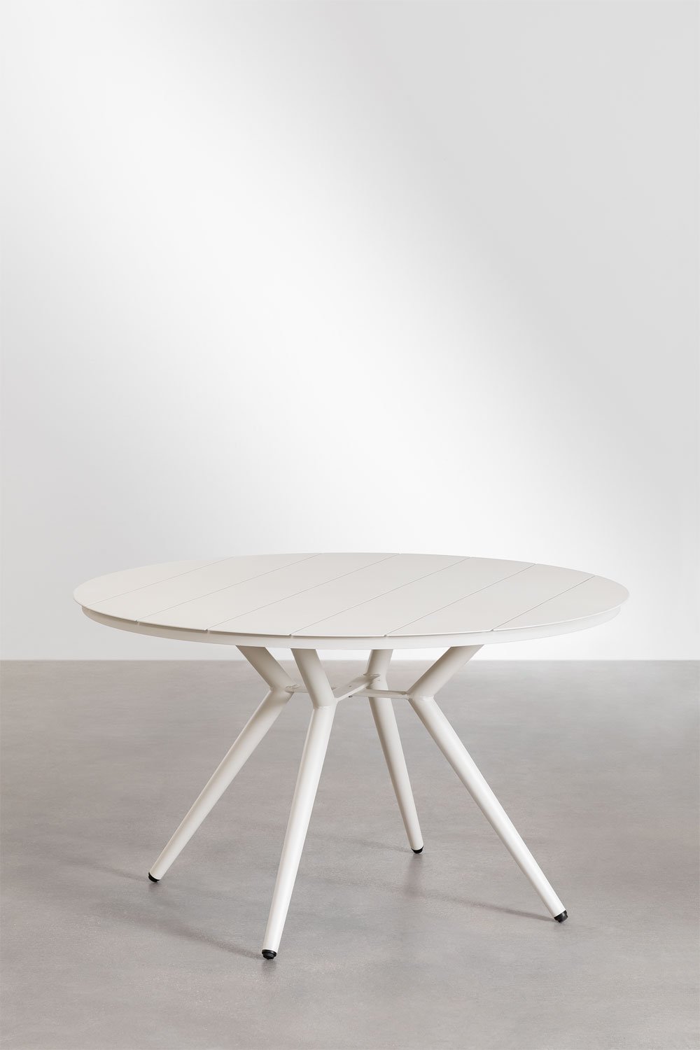 Set of Round Aluminum Table (Ø126 cm) Valerie and 6 Garden Chairs with Armrests Omara, gallery image 2