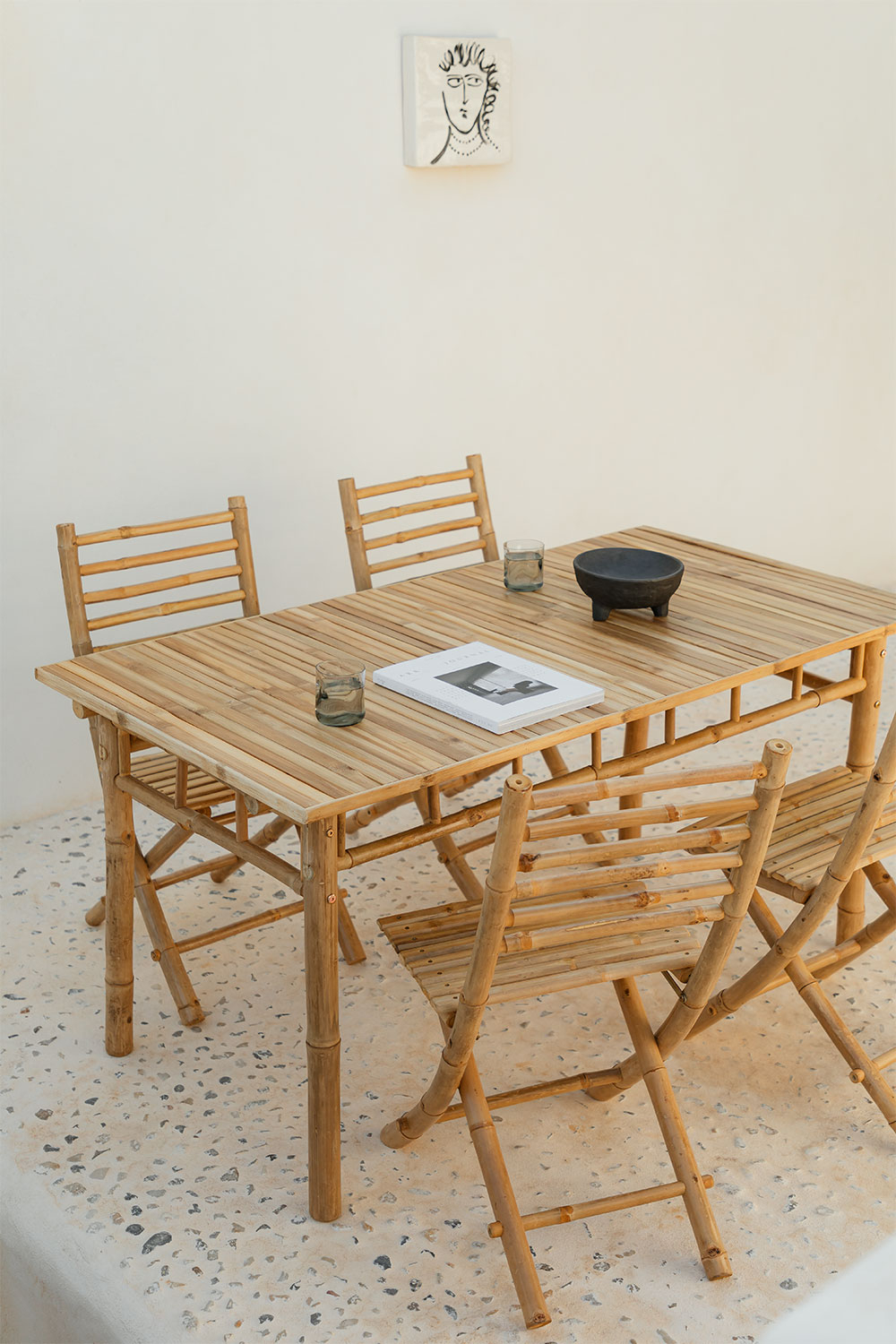 Outdoor bamboo outlet dining set