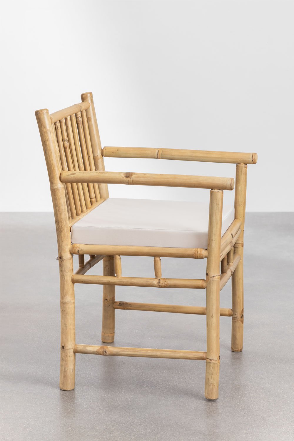 Senia bamboo dining chair with armrests, gallery image 2