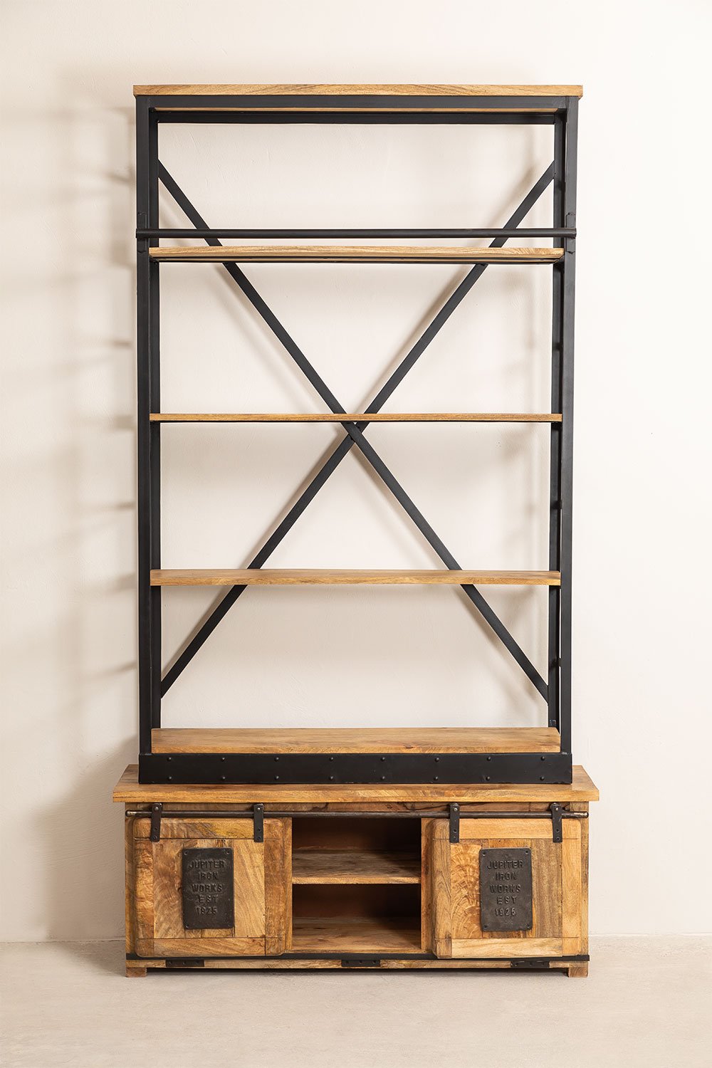 Bookcase with Staircase in Mango Wood Uain, gallery image 5