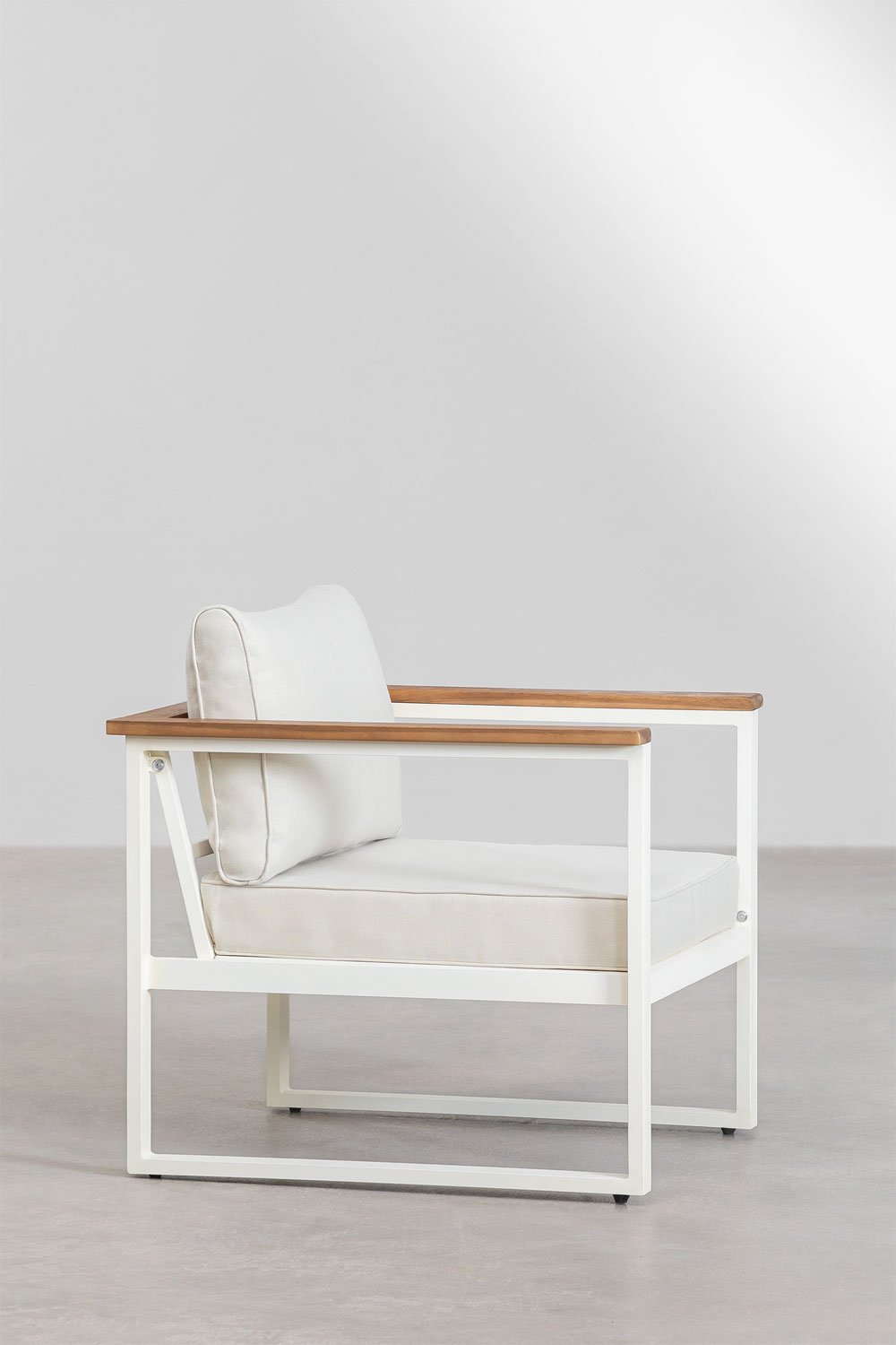 Lipov Aluminum and Acacia Wood Armchair, gallery image 2