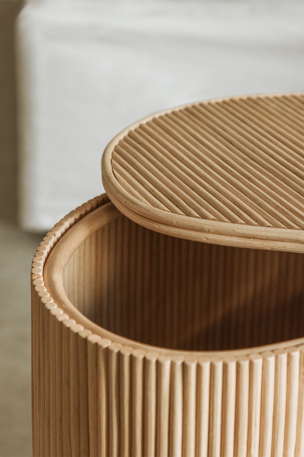 Side Table with Rattan Storage (↑45 cm) Carmie, gallery image 2