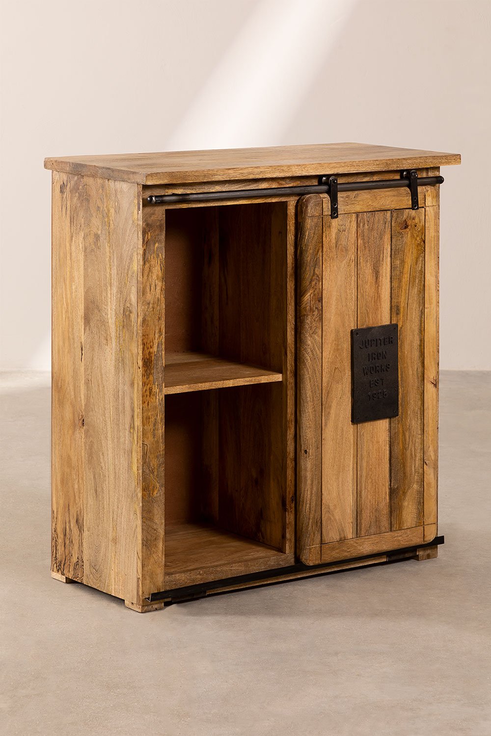 Cabinet with Wine Rack for 18 Bottles in Mango Wood Uain, gallery image 2