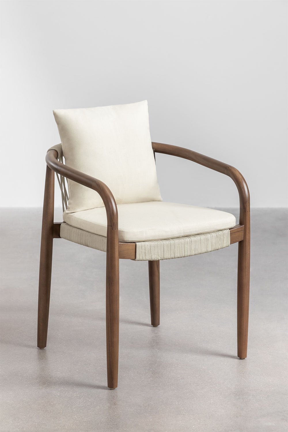 Pack of 2 garden chairs with armrests in acacia Giulia, gallery image 2