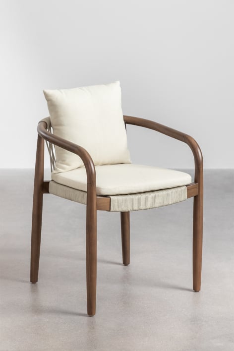 Pack of 2 Dining Chairs with Armrests in Acacia Wood Giulia