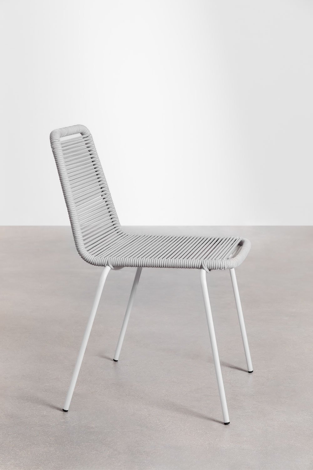 Stackable garden chair in iron and braided rope Mileyd, gallery image 3