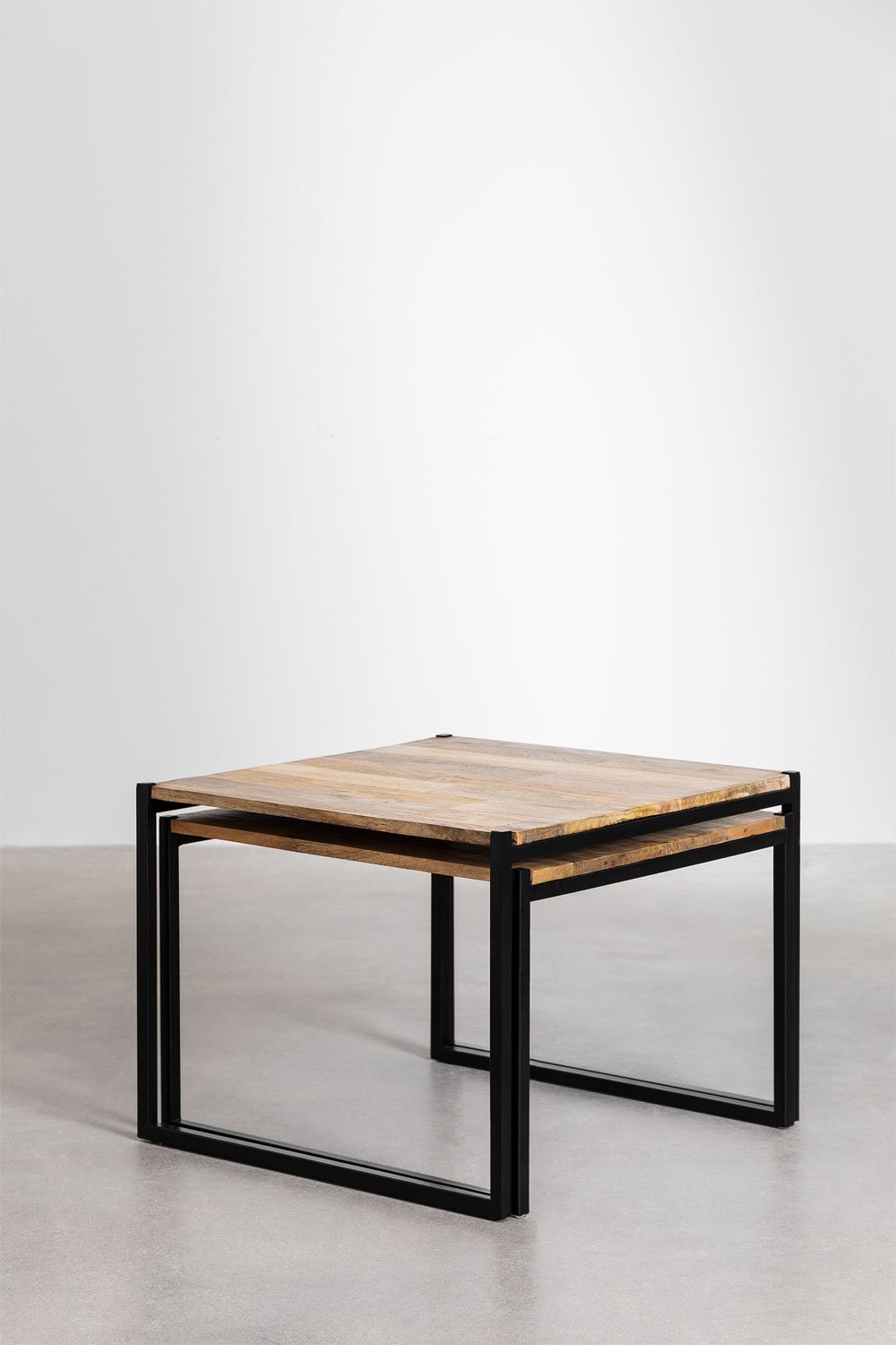 Square nesting tables in mango wood Emet   , gallery image 2