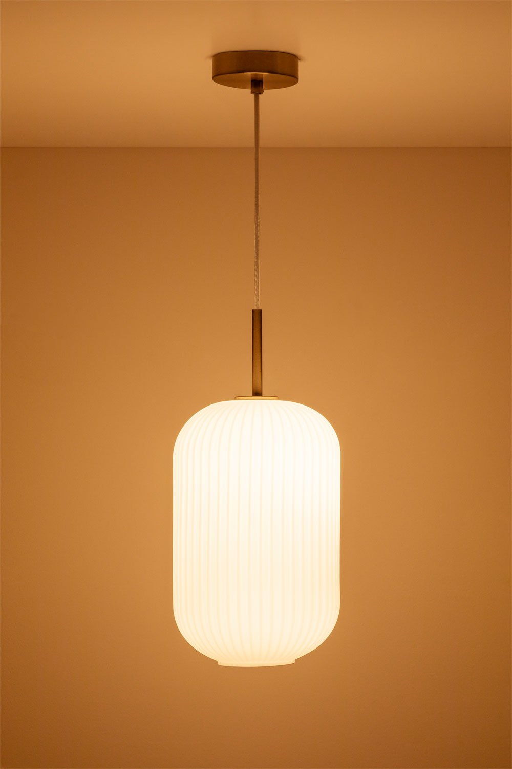 Bruner pendant ceiling lamp in metal and glass, gallery image 2