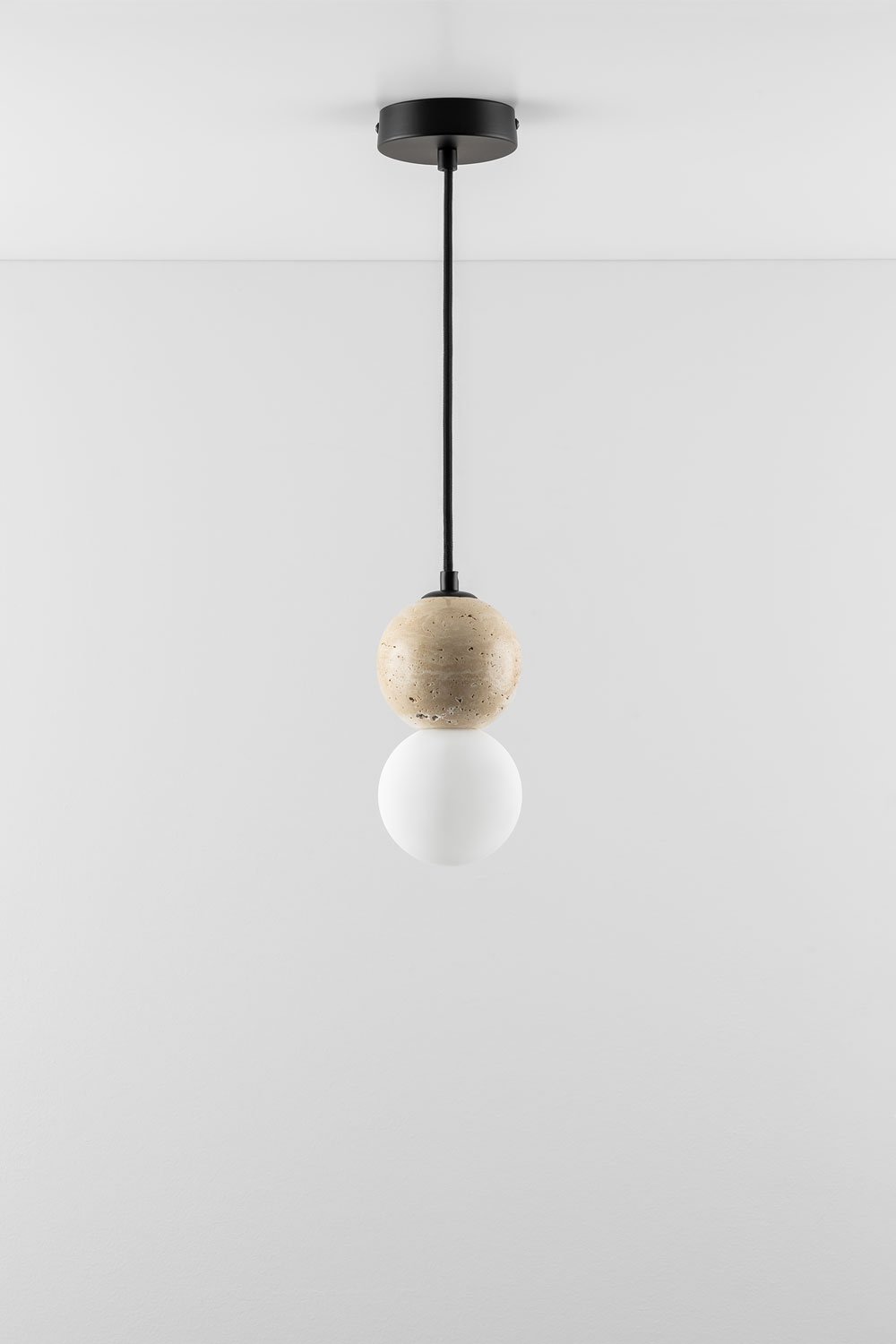 Davise Travertine Crystal Ball Ceiling Lamp, gallery image 2