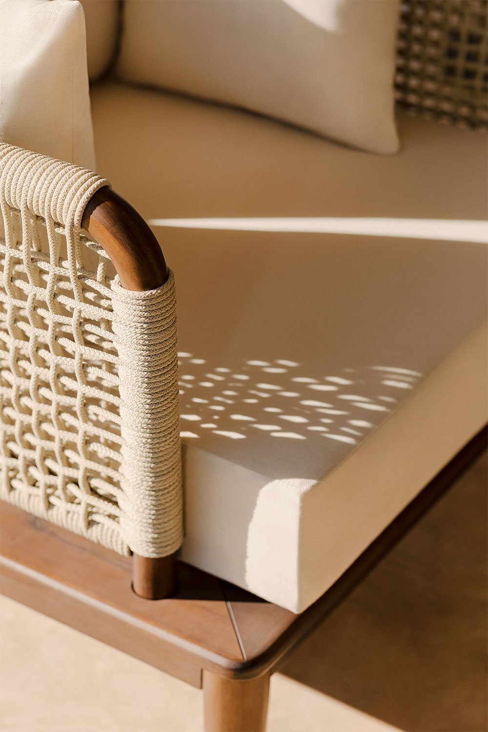 Giulia 5-piece corner modular sofa garden set with coffee table in acacia, gallery image 3