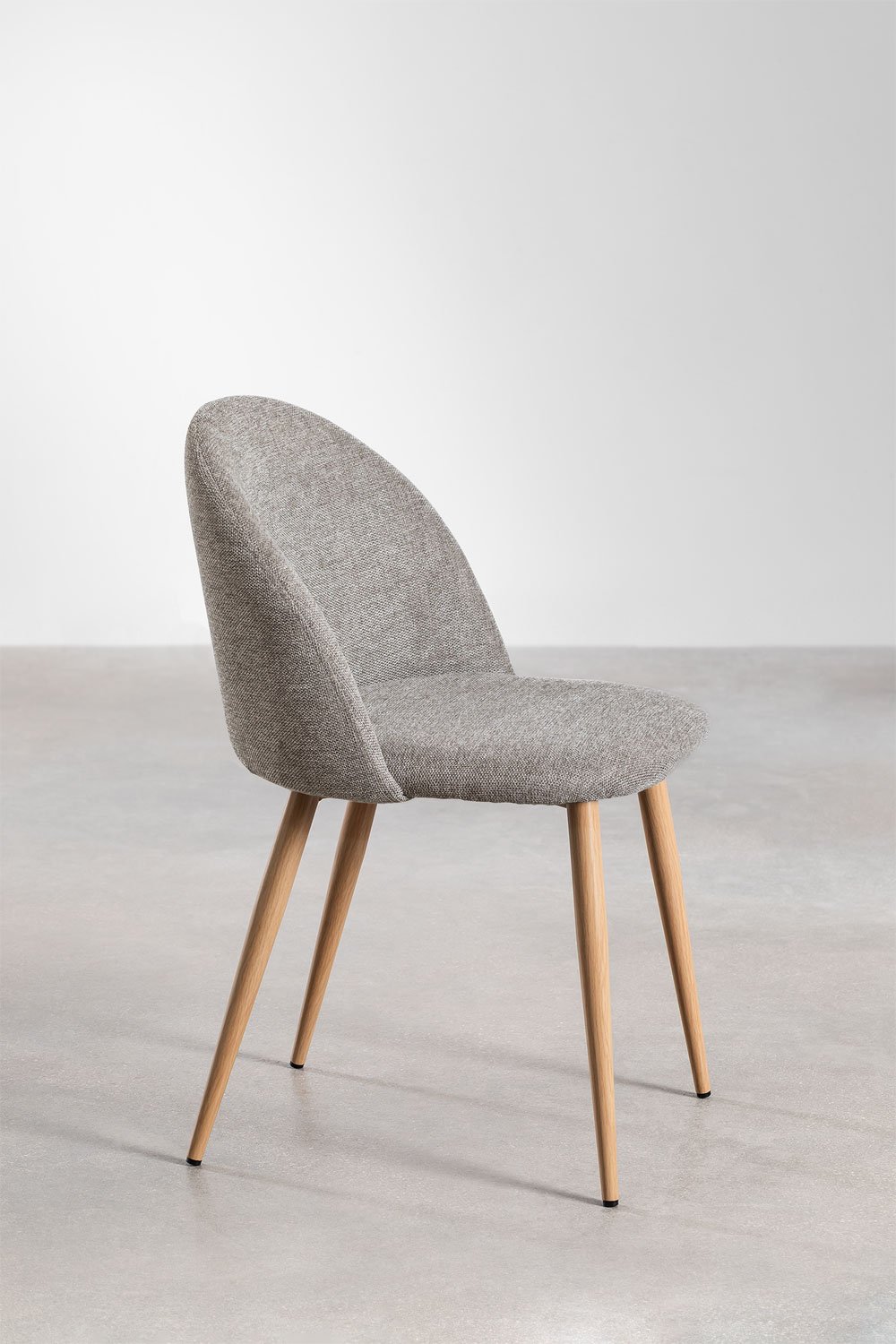 Pack of 2 upholstered dining chairs in steel Kana, gallery image 2