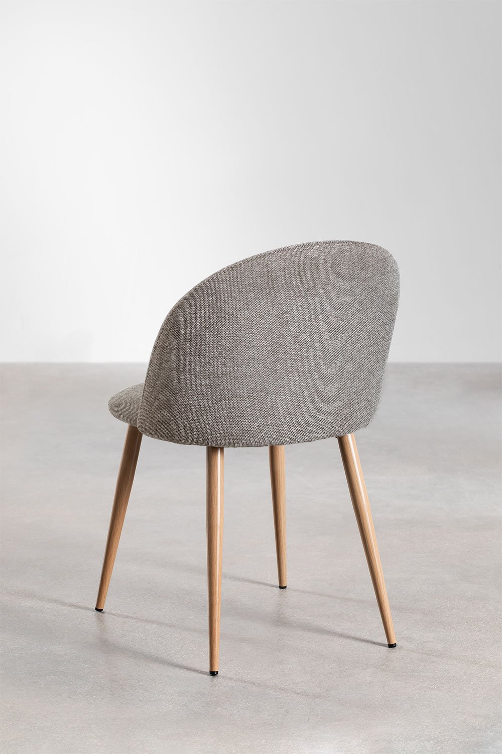 Pack of 2 upholstered dining chairs in steel Kana, gallery image 3