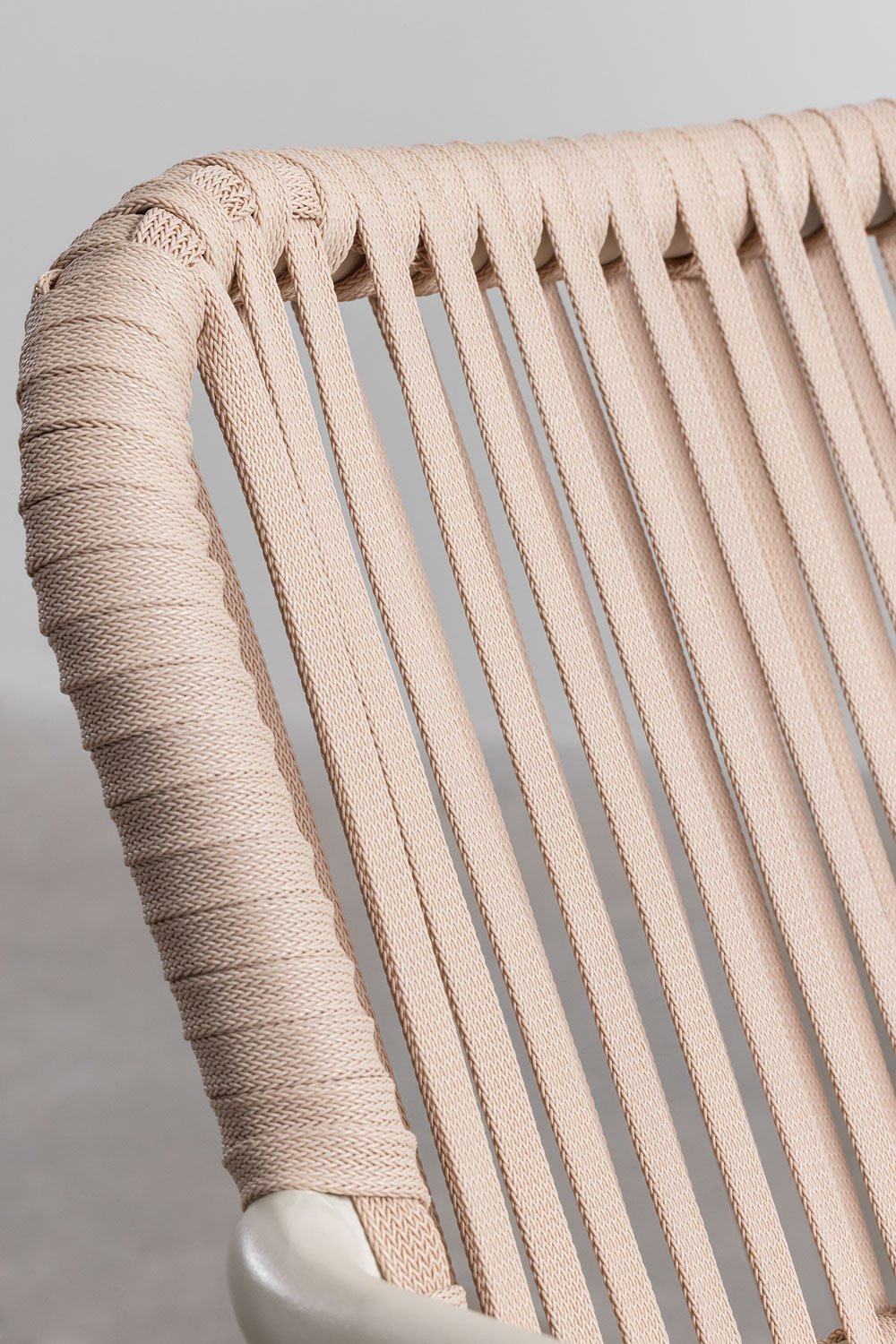 Pack of 6 stackable garden chairs with braided rope armrests Arhiza, gallery image 5