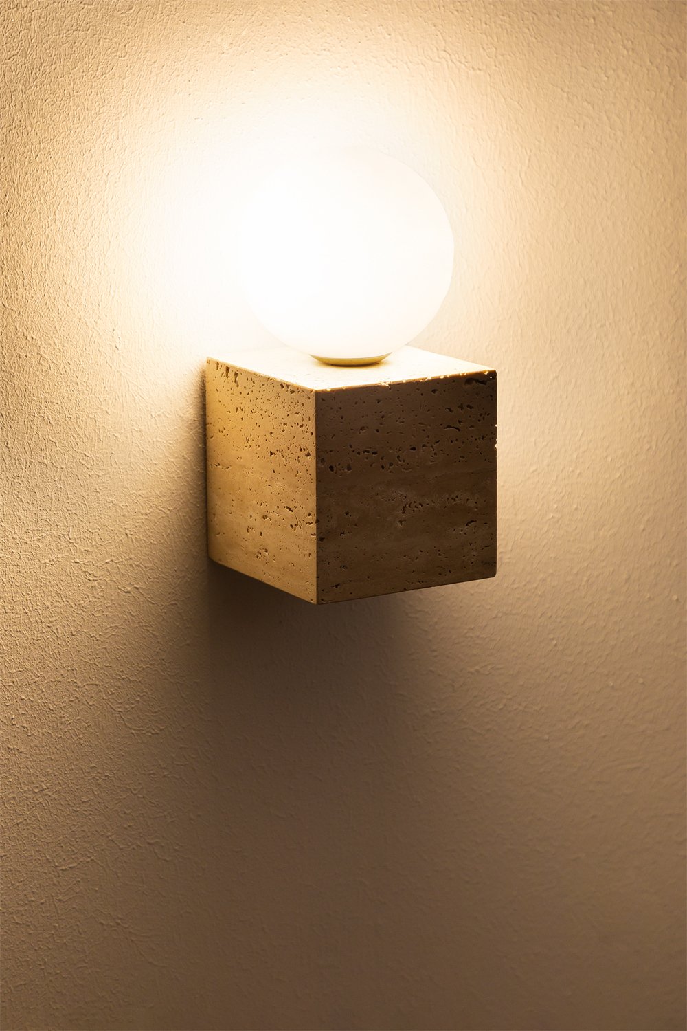 Davise Travertine Crystal Ball Wall Light, gallery image 2