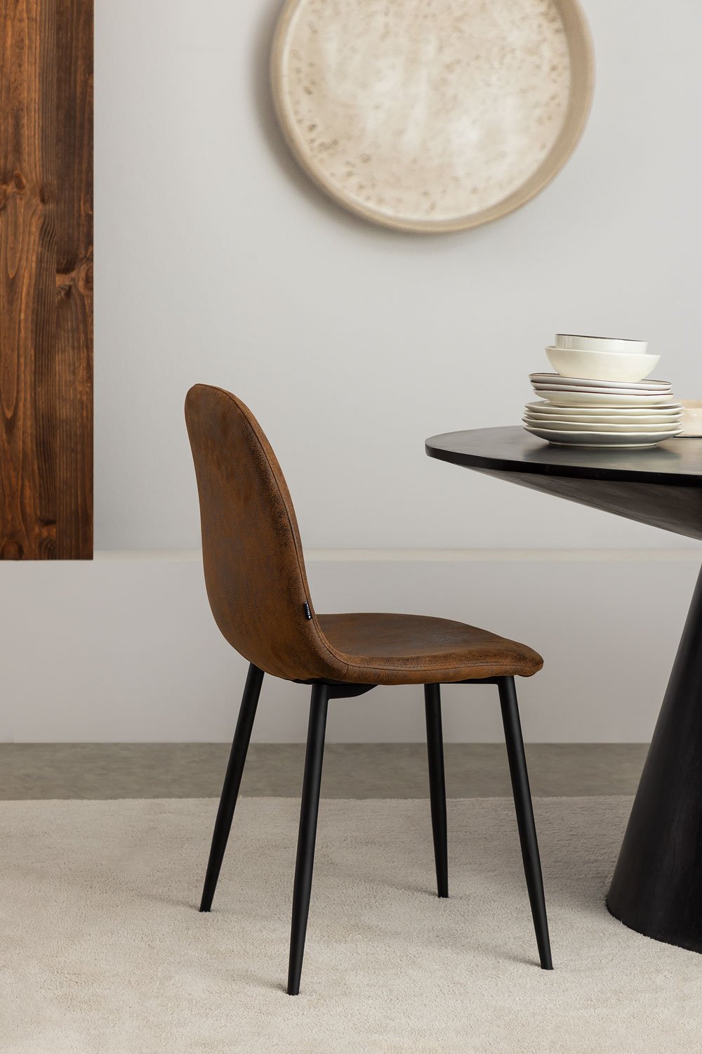 Pack 4 Dining Chairs in Glamm Leatherette, gallery image 1