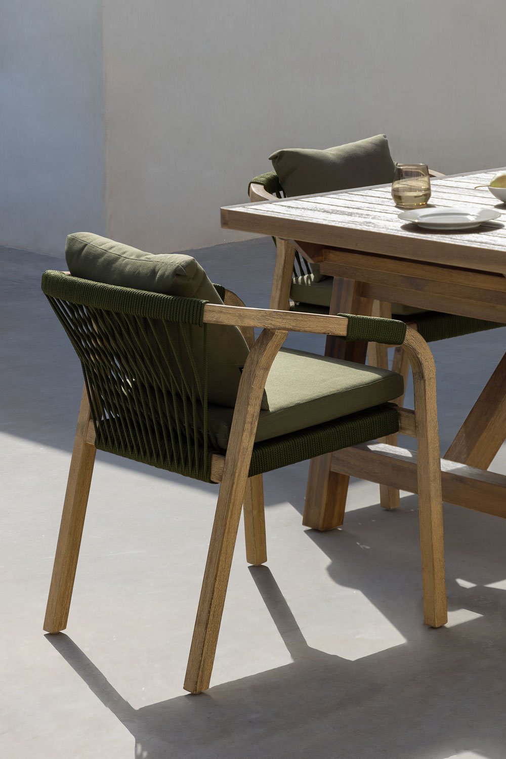 Acacia Wood Garden Chair with Armrests Dubai, gallery image 1