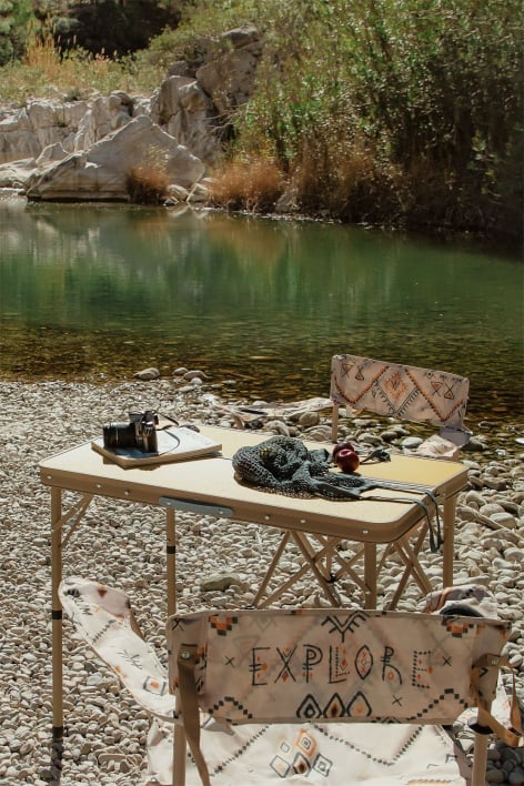 Folding and adjustable camping table (90x60 cm) Zendaya