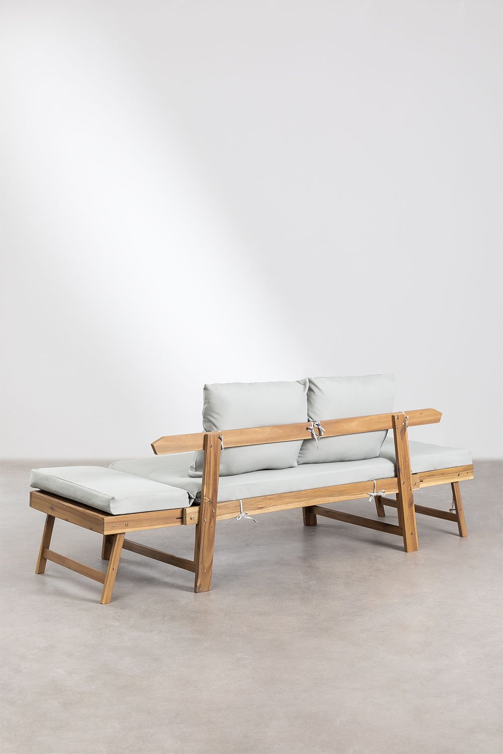 Adjustable 3-seater garden sofa in acacia wood Guille, gallery image 6